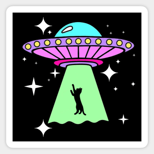 CAT UFO Alien Abduction Funny Cat Sticker